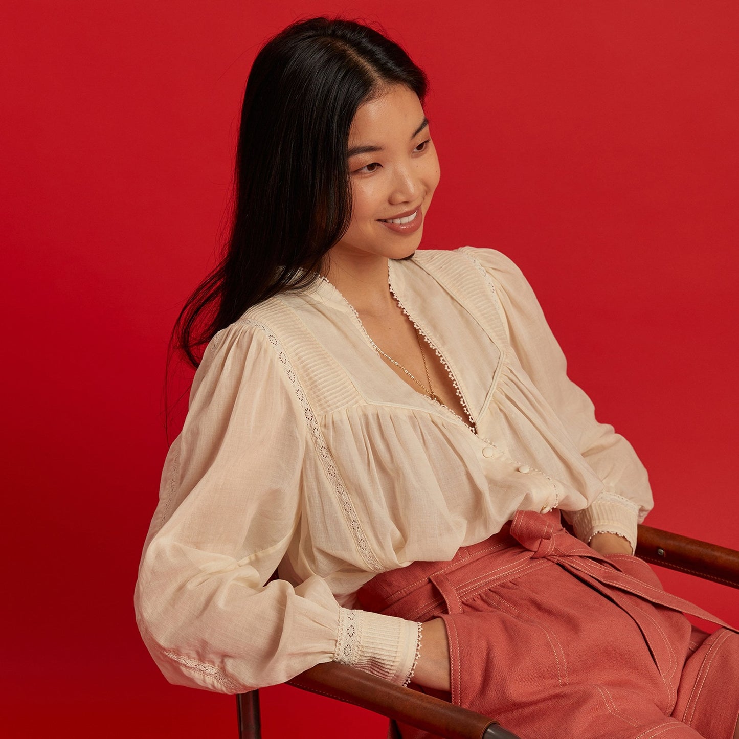 - Bastien - Lace Shirt - Ecru