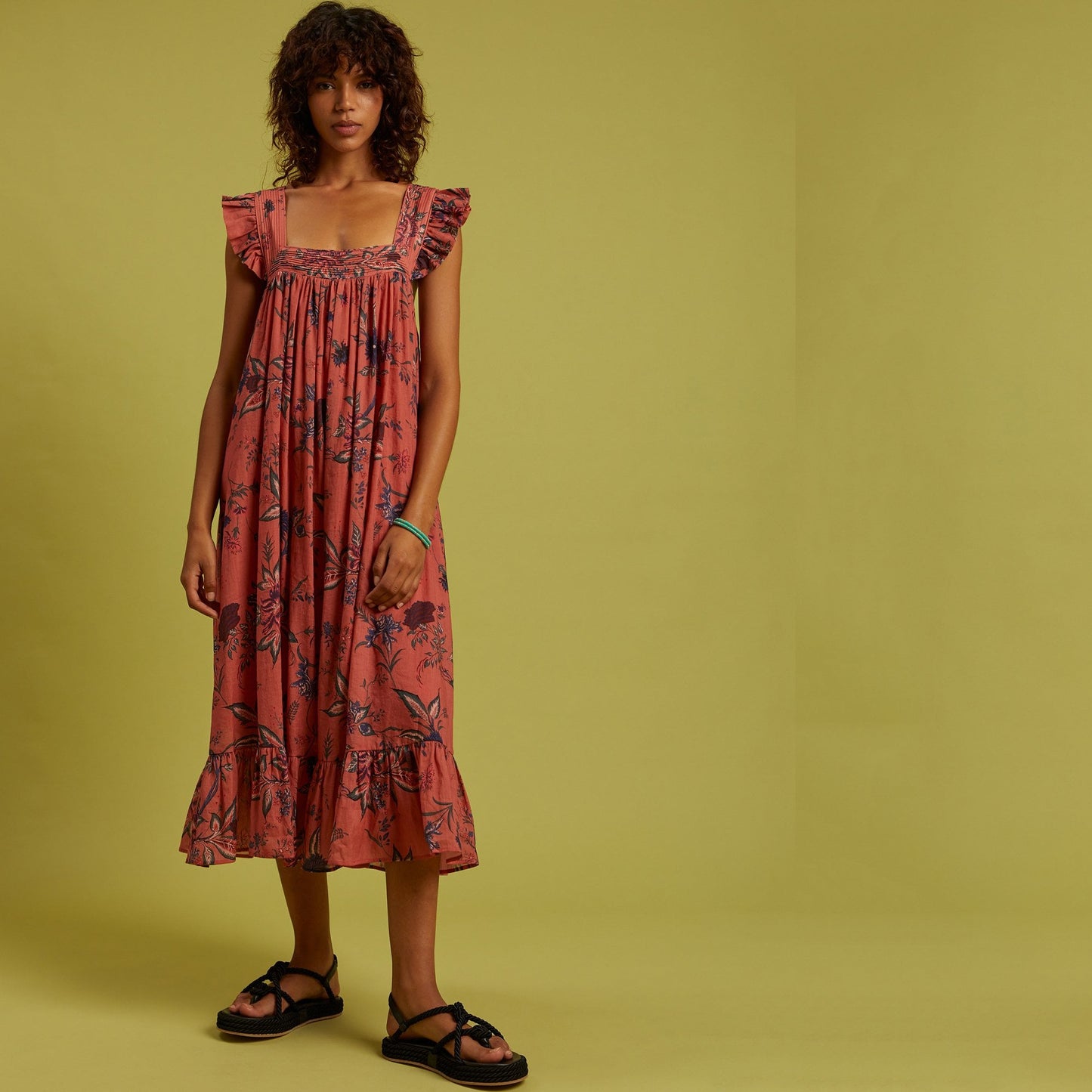 - Pacome - Floral Dress - Rosewood