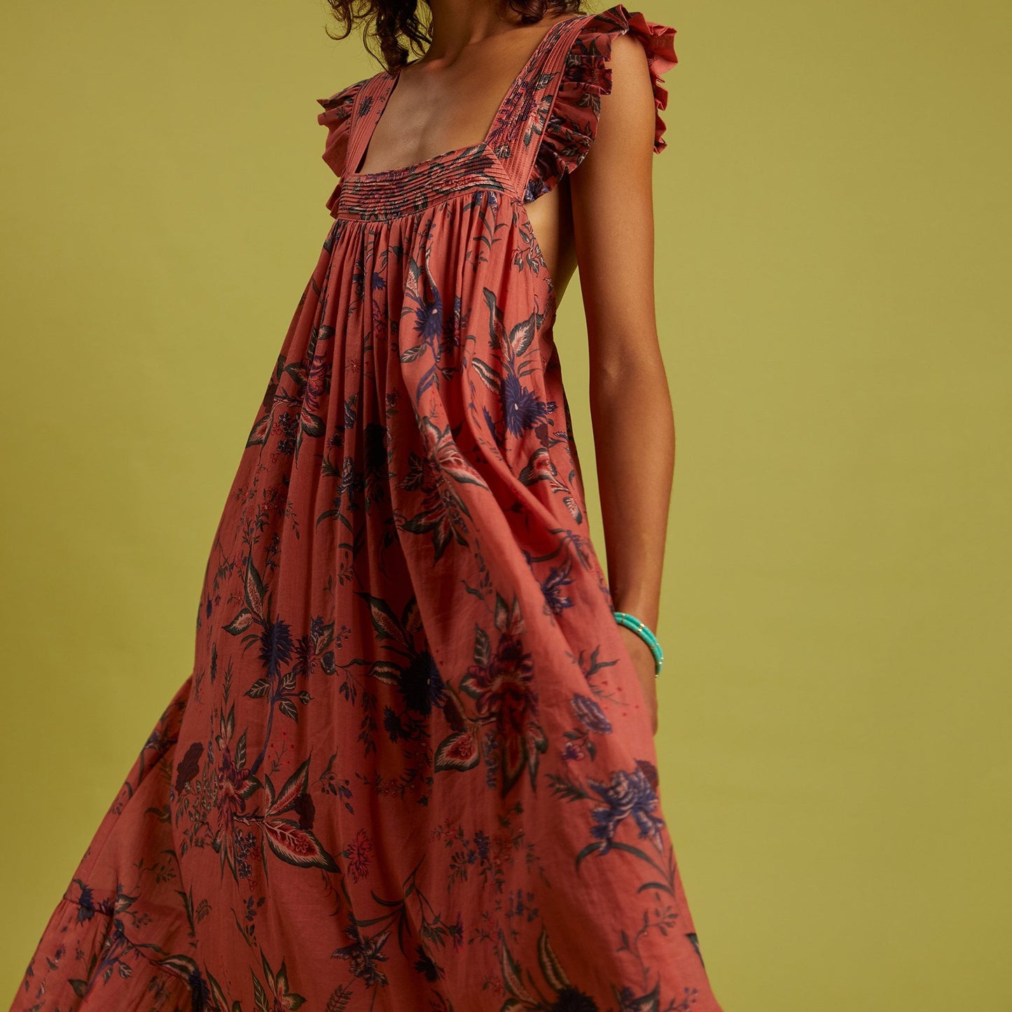 - Pacome - Floral Dress - Rosewood