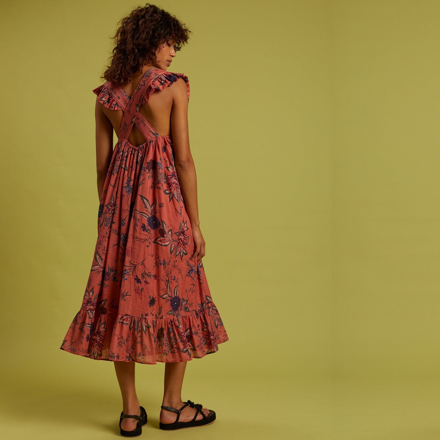 - Pacome - Floral Dress - Rosewood