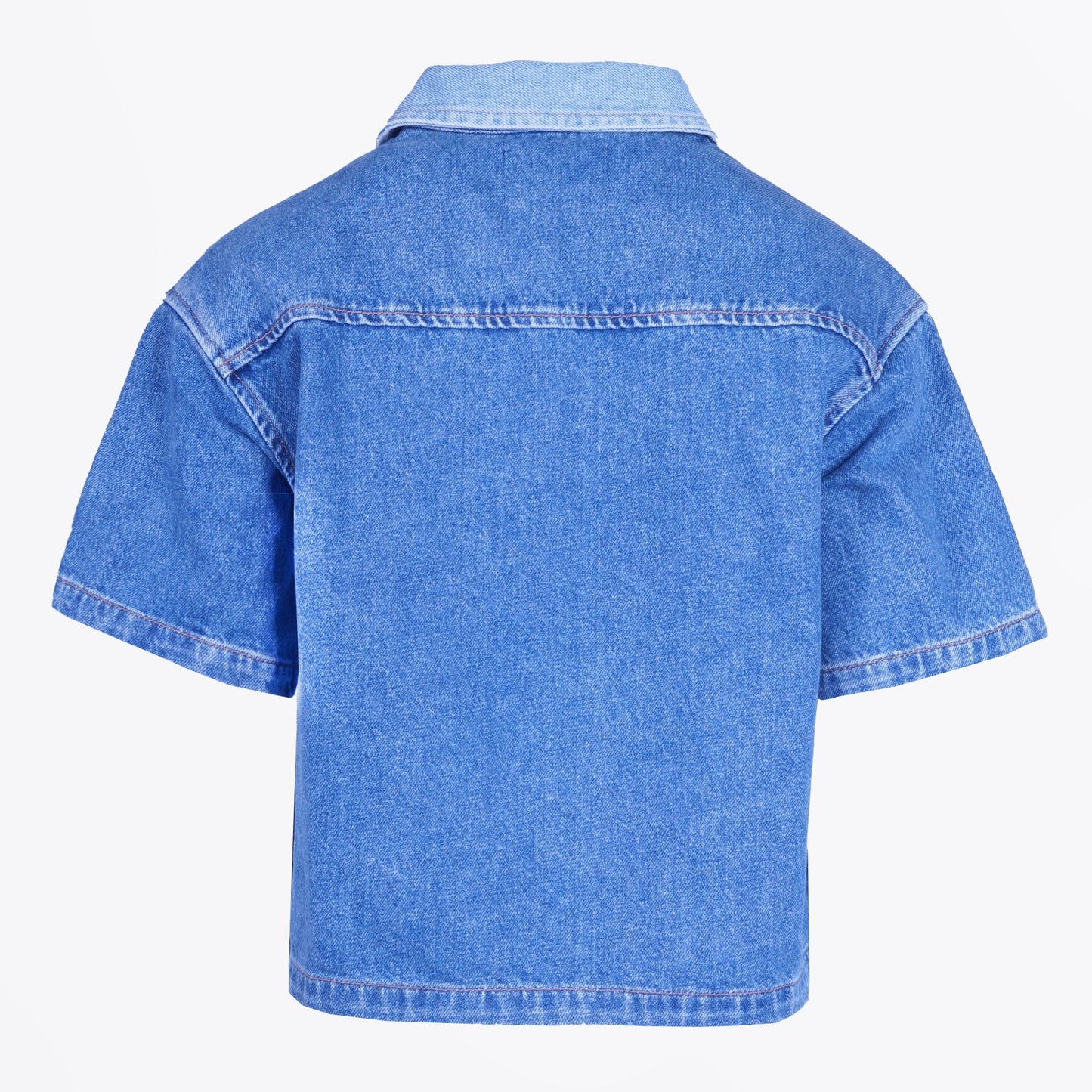 - Ace - Short Sleeve Shirt - Light Blue Denim