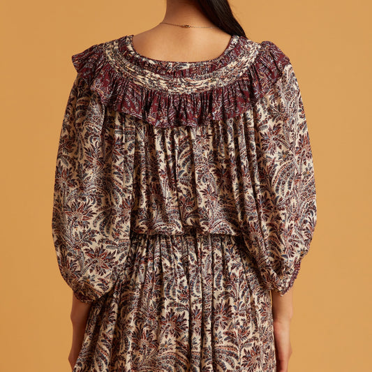 - Emile Printed Blouse - Sand