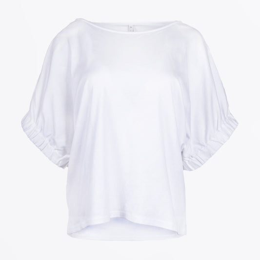 - Elastic Sleeve Top - White