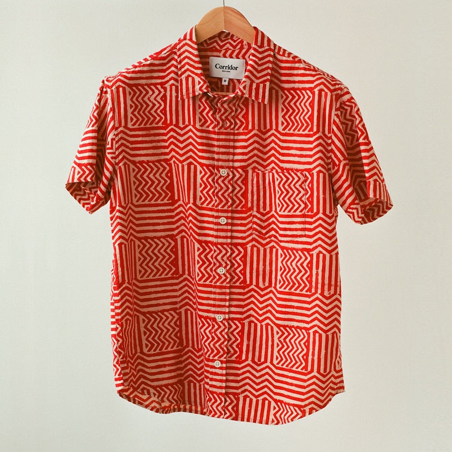 - Red Paneled Handblock - Red