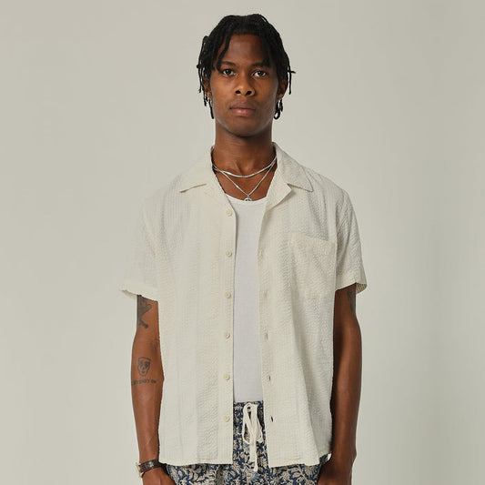 - Striped Seersucker Shirt - White