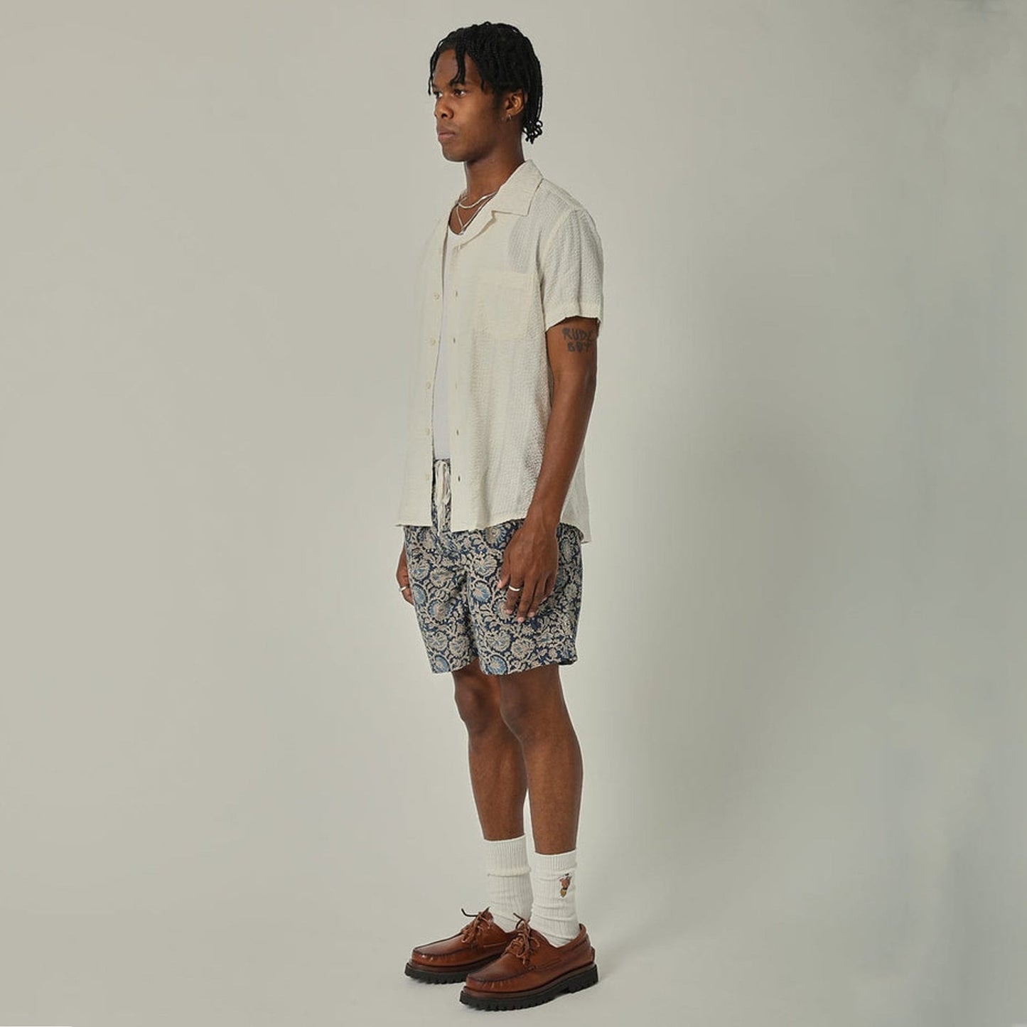 - Striped Seersucker Shirt - White