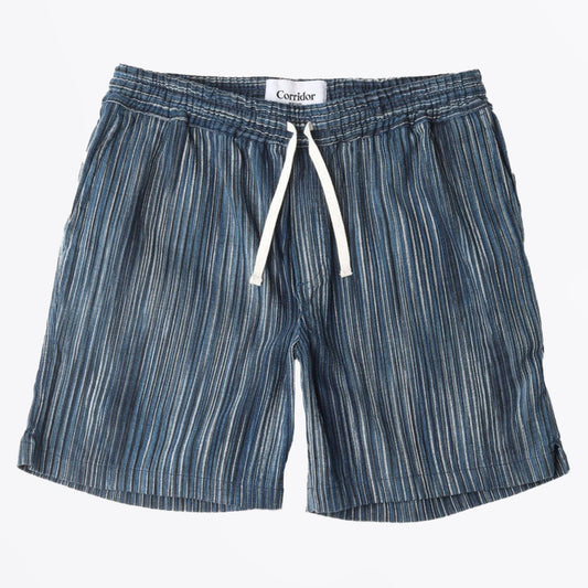 - Corded Static Stripe Short - Blue