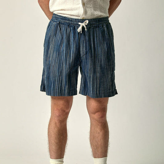 - Corded Static Stripe Short - Blue