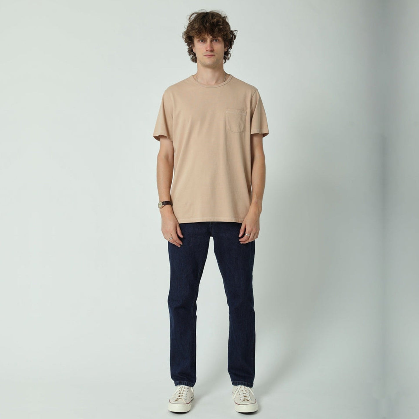 - Organic Garment Dye T-Shirt - Sand