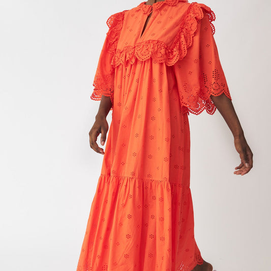 - Barbara Joe Dress - Orange Red