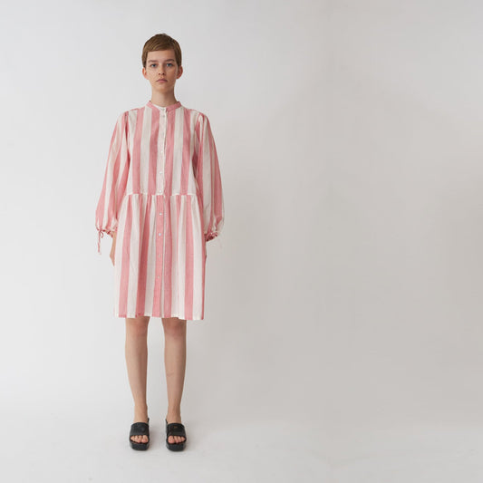 Lara Dress - White/Red