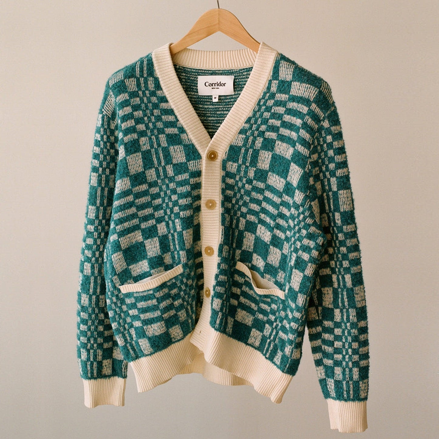 - Optic Alpaca Cardigan - Azure