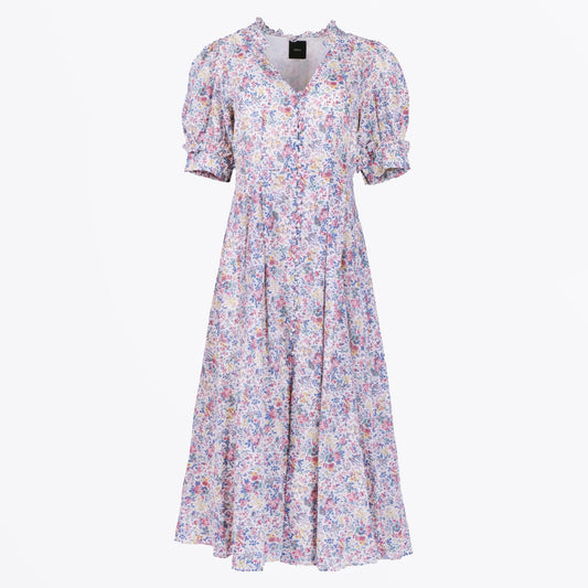 - Abilash - Floral Dress - Ecru