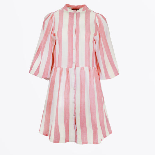 Lara Dress - White/Red