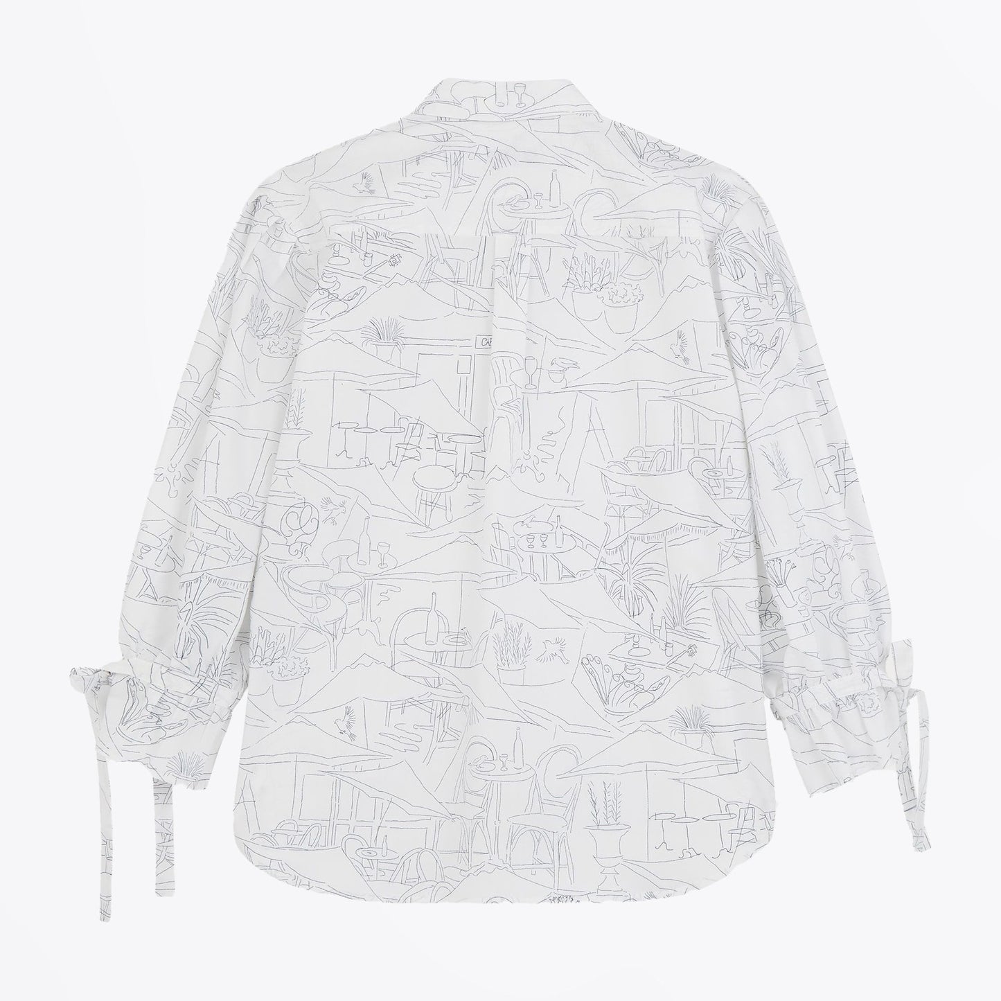 - Cafe Print Shirt - White
