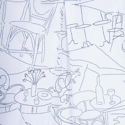 - Cafe Print Shirt - White