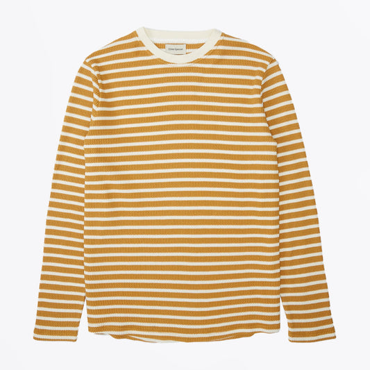 - Duport Long Sleeve T-Shirt - Ochre/Cream