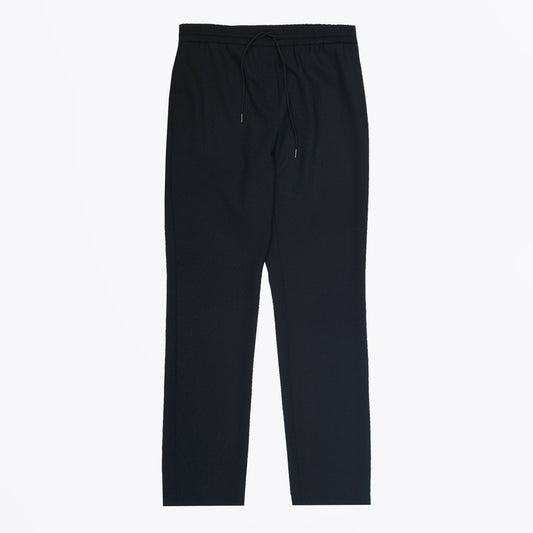 - Drawcord Wool Trousers - Black