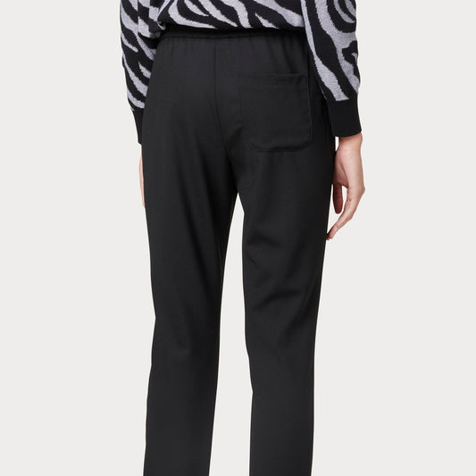 - Drawcord Wool Trousers - Black