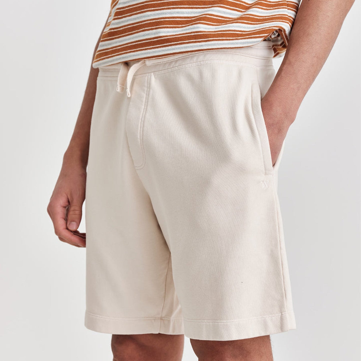 - Organic Cotton Loopback Sweat Shorts - Ecru