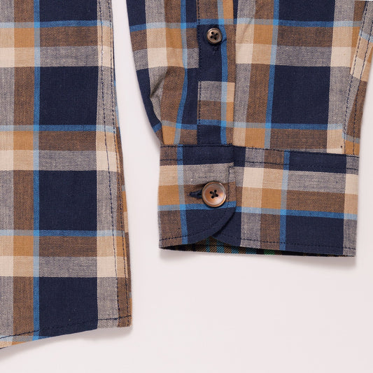 - Regular Fit Check Shirt - Navy