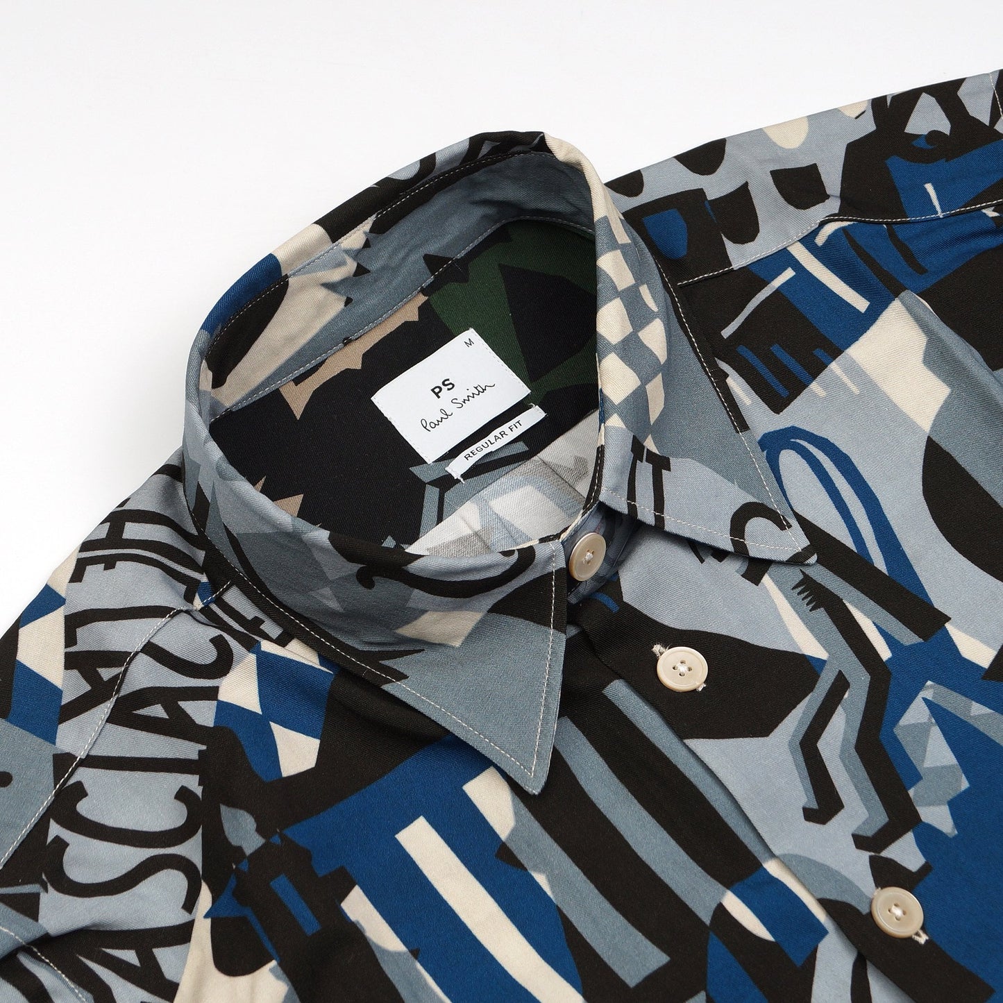 - Souvenir Print Regular Fit Shirt - Light Blue