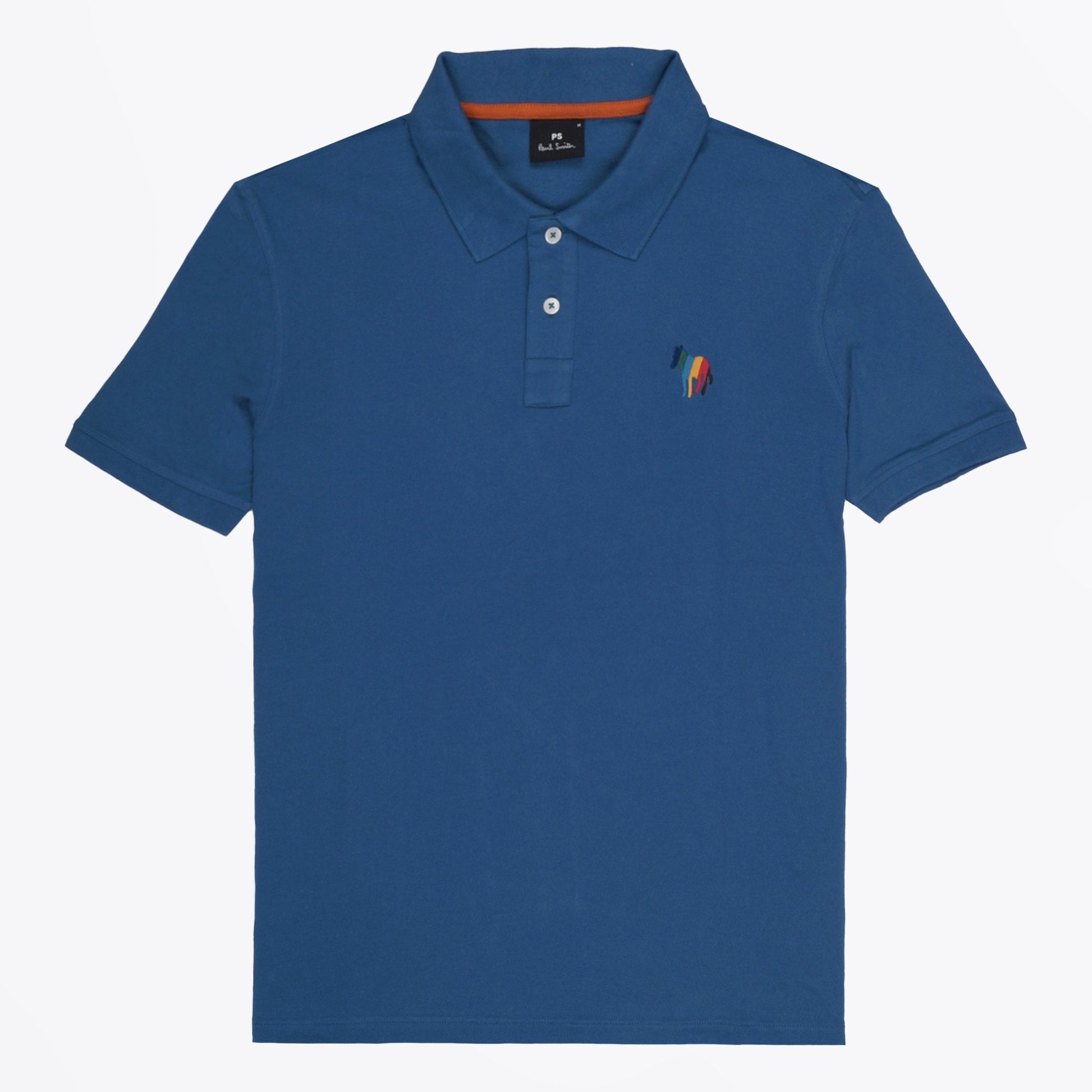 Paul Zebra Emblem Polo Shirt - Blue
