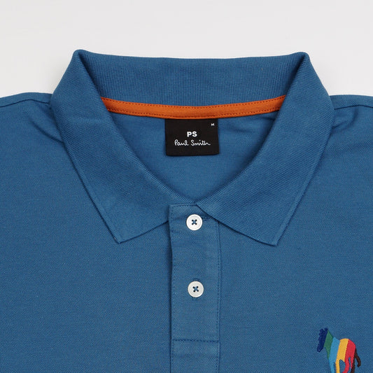 - Zebra Emblem Polo Shirt - Blue