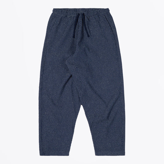 - Cactus Weave Braga Trousers - Navy