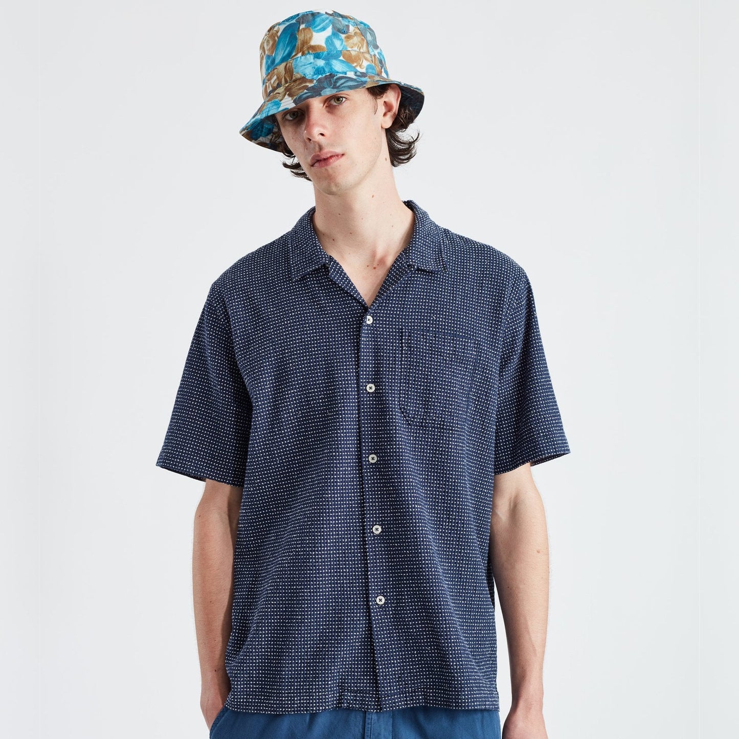 - Cactus Weave Road Shirt - Navy
