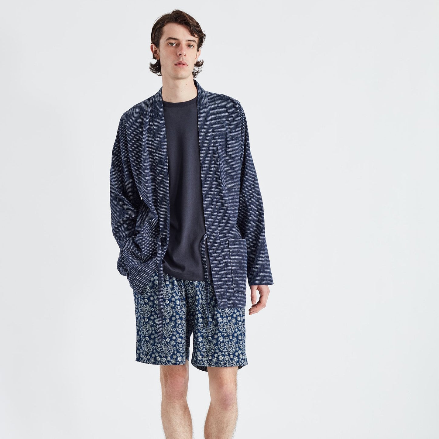 - Cactus Weave Yokohama Jacket - Navy