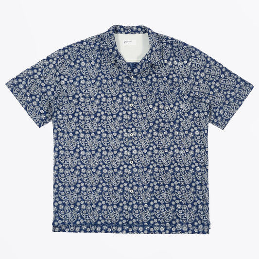 Japanese Paisley Camp Shirt - Indigo