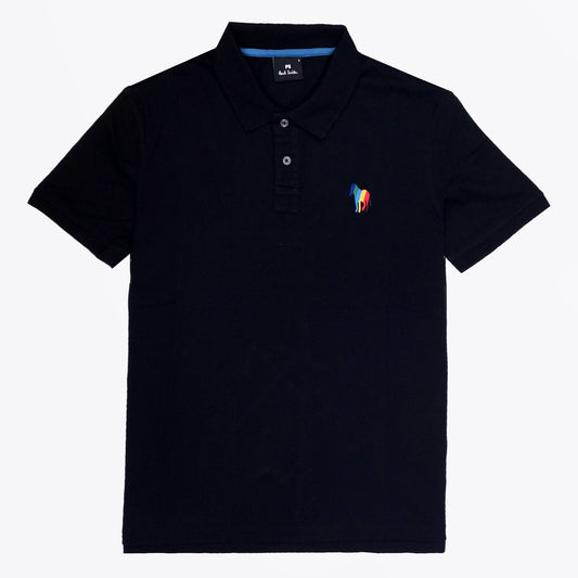 - Zebra Emblem Polo Shirt - Black