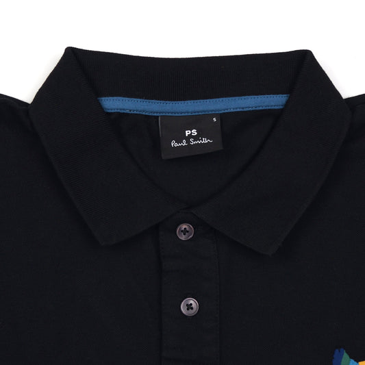 - Zebra Emblem Polo Shirt - Black