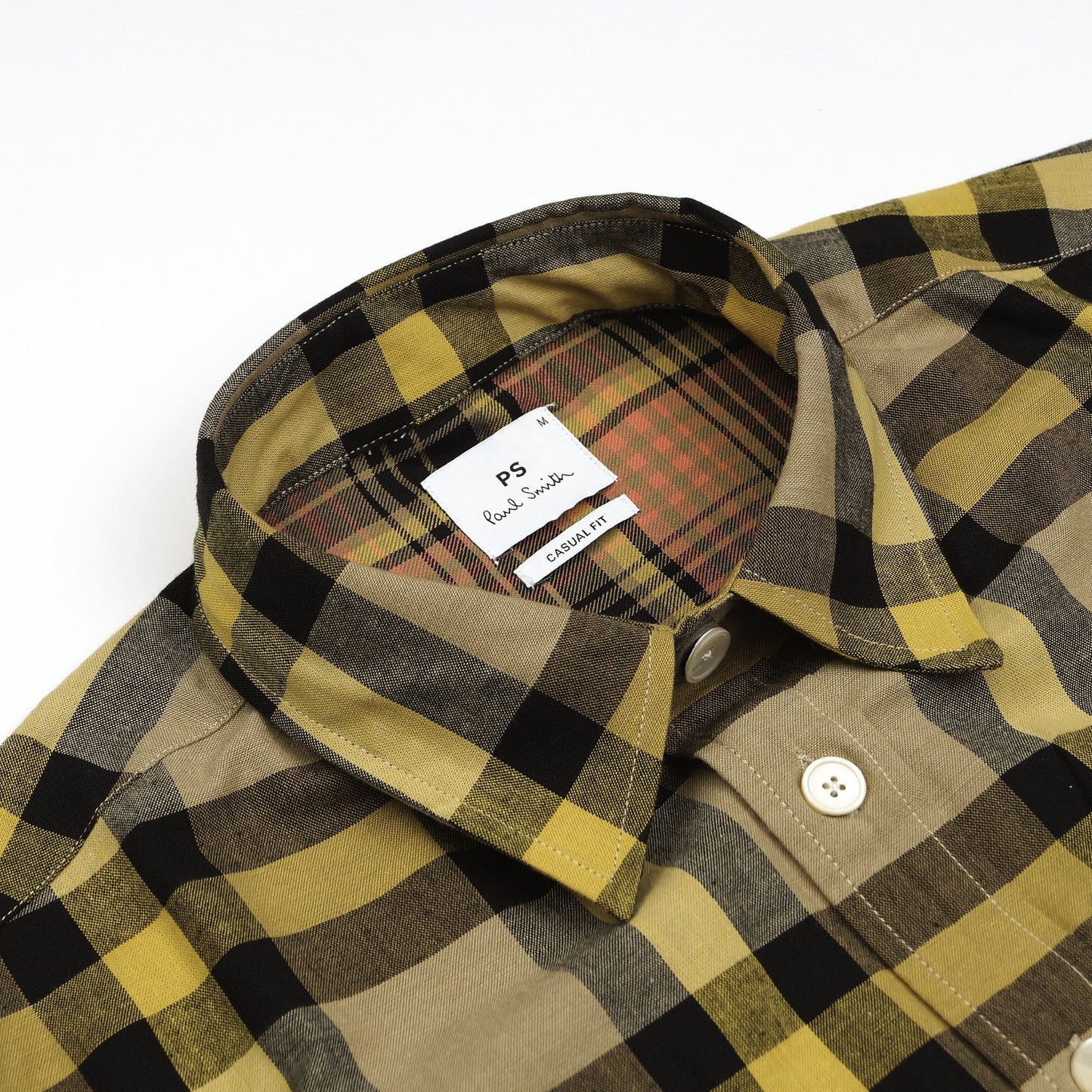 - Casual Fit Pockets Check Shirt - Camel