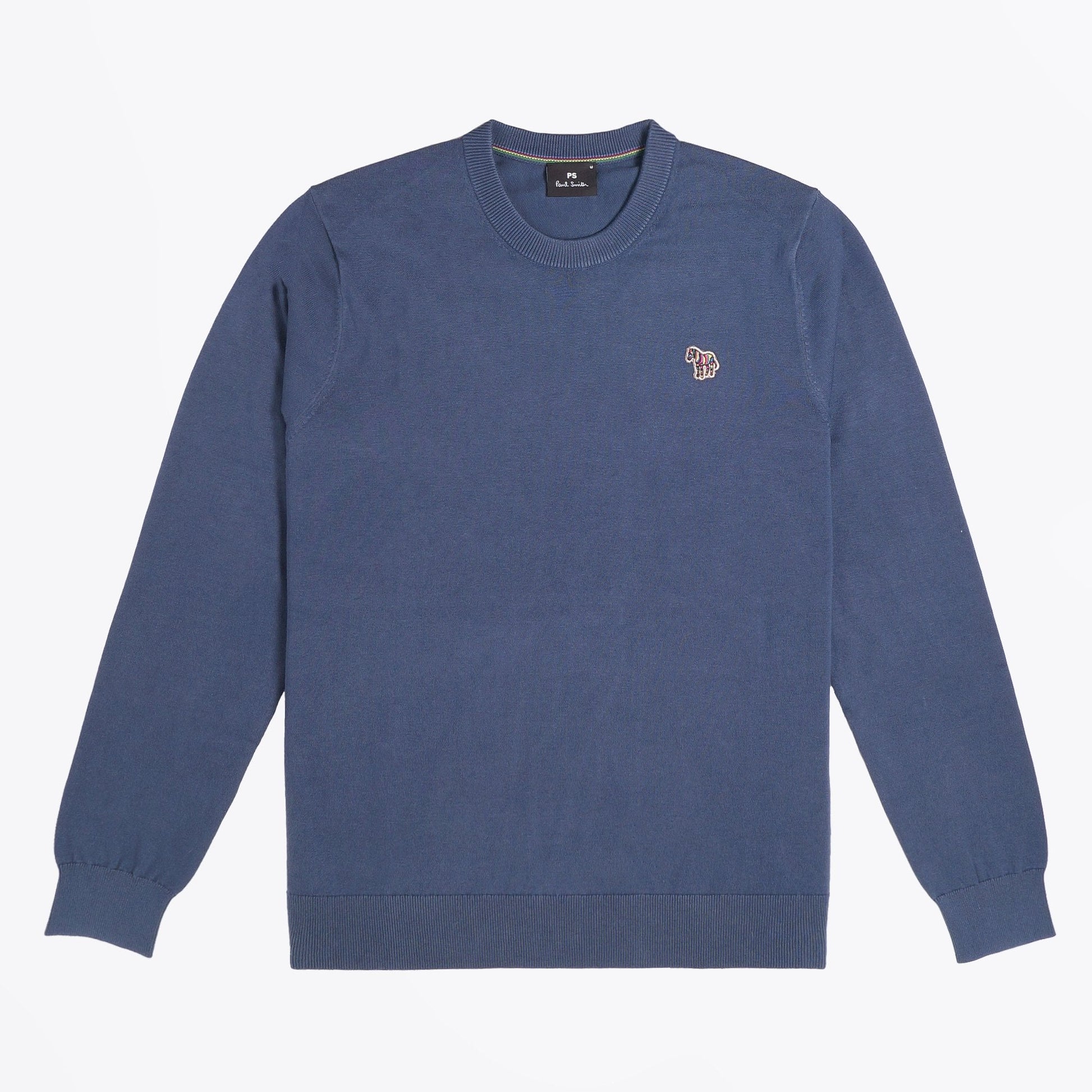 Paul Zebra Badge Crew Neck Pullover - Indigo
