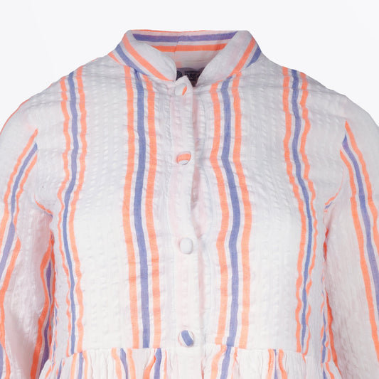 - Stardust Neon Stripe Dress - White