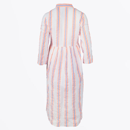 - Stardust Neon Stripe Dress - White
