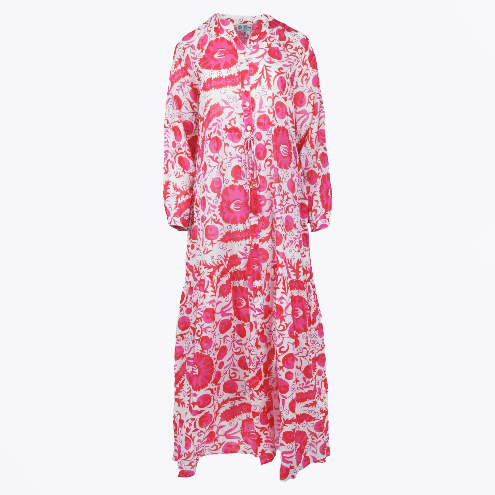 Handprint Nightingale Dress - Pink Afghan