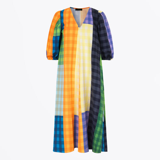Mavelin Structure Stretch Dress - Picnic Check