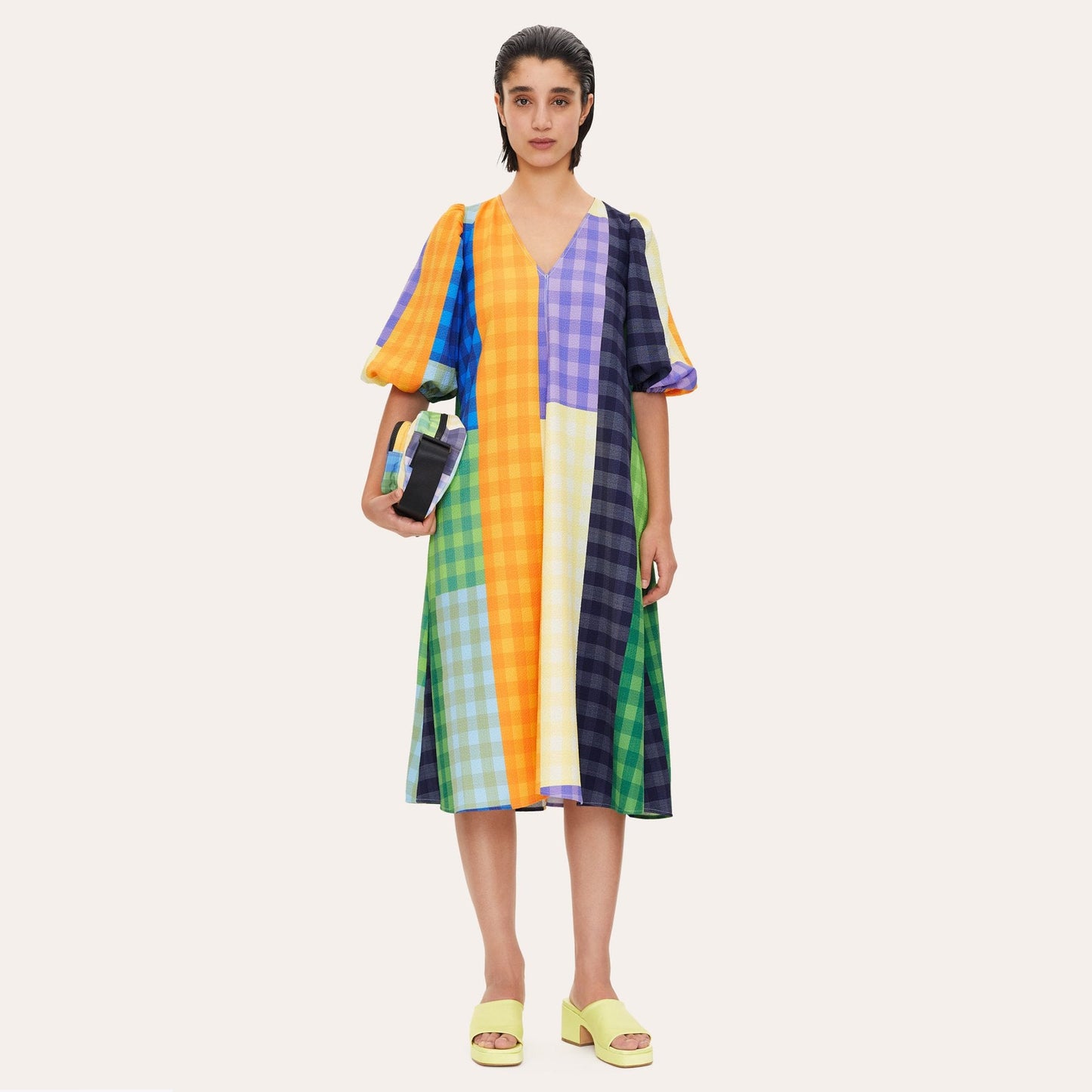 - Mavelin Structure Stretch Dress - Picnic Check