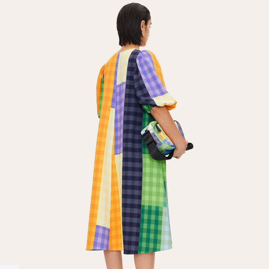 Mavelin Structure Stretch Dress - Picnic Check