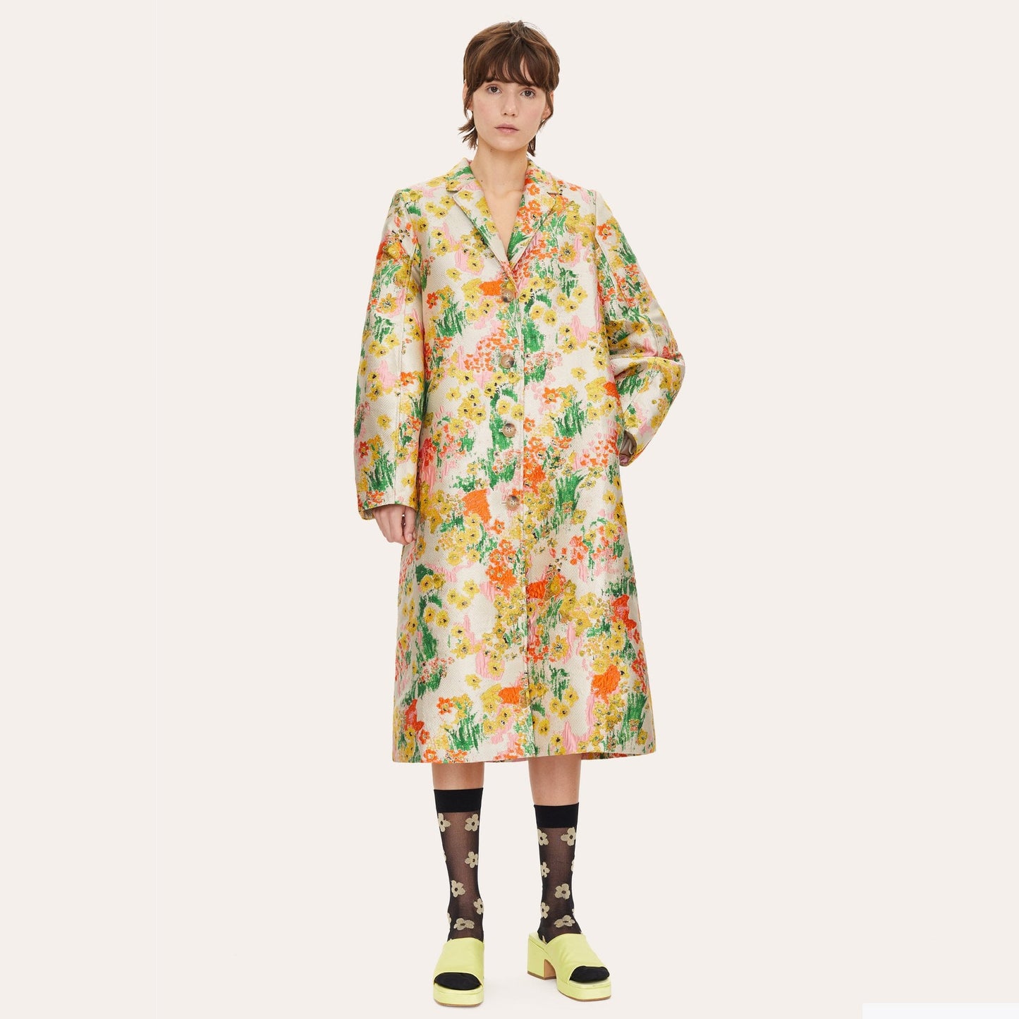 - Cornelia Jacquard Woven Coat - Artist Canvas Daytime