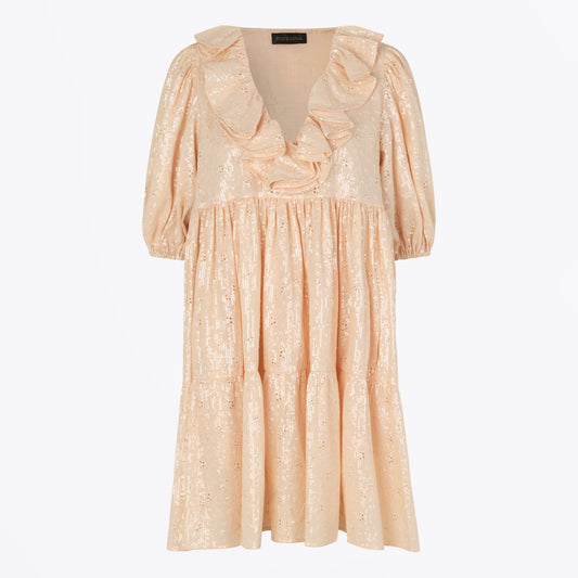 Imperio Sequin Cotton Dress - Coconut Sparkles