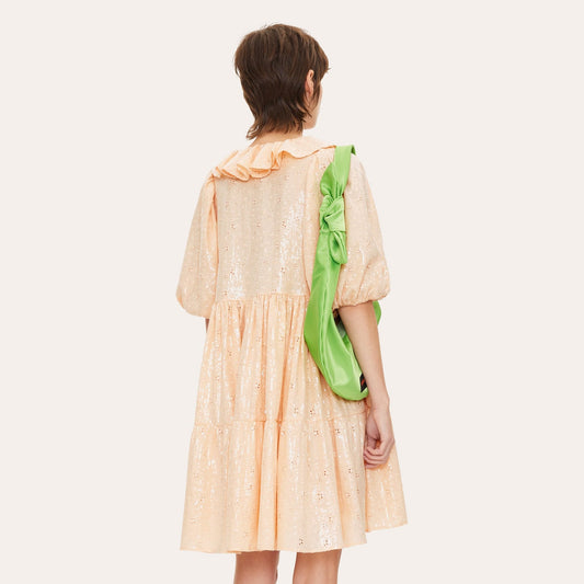 Imperio Sequin Cotton Dress - Coconut Sparkles