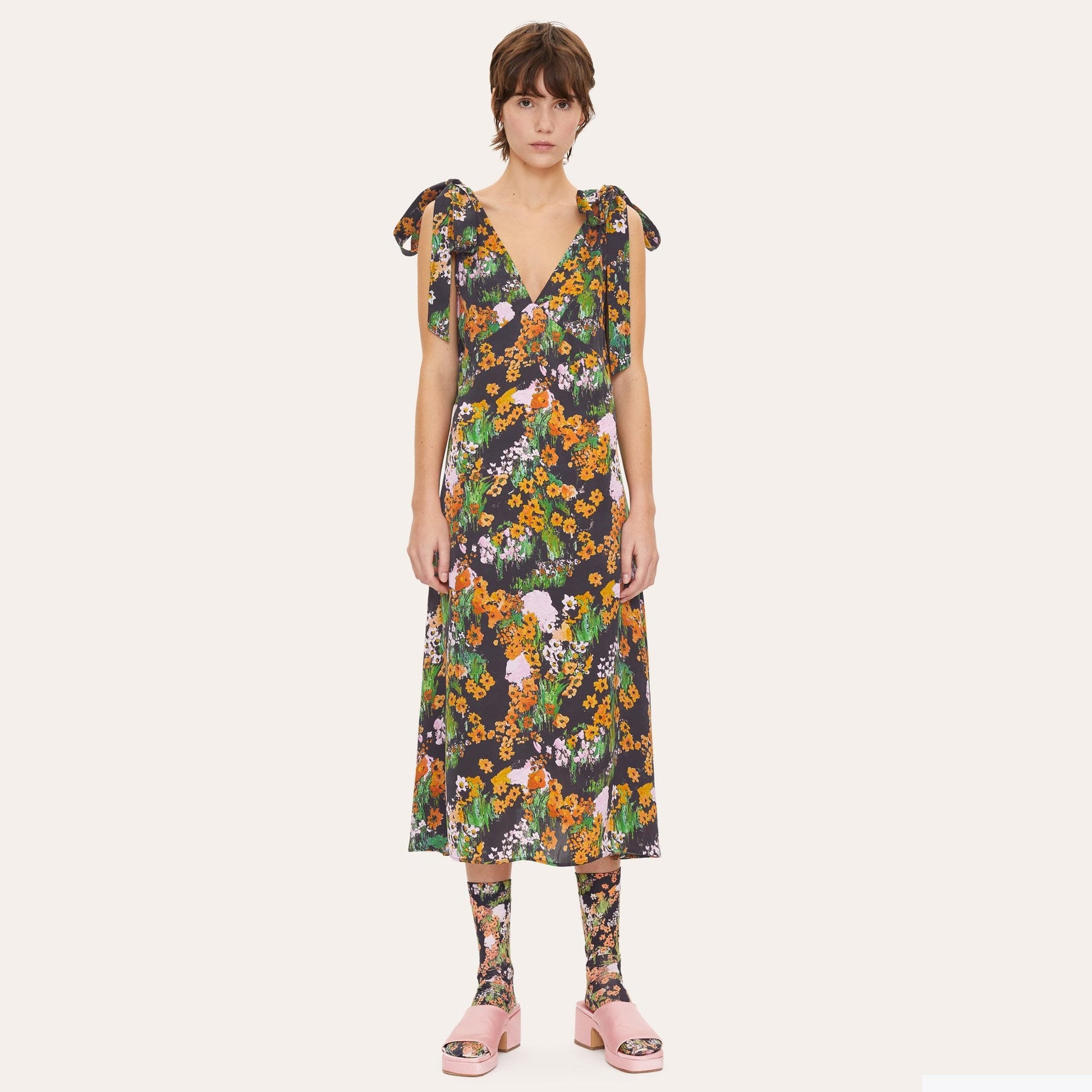 Stine Niama Dry Viscose Dress - Artist Canvas at Night