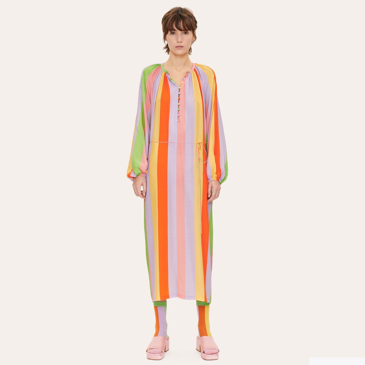 - Elia Eco Viscose Dress - Candy Stripe
