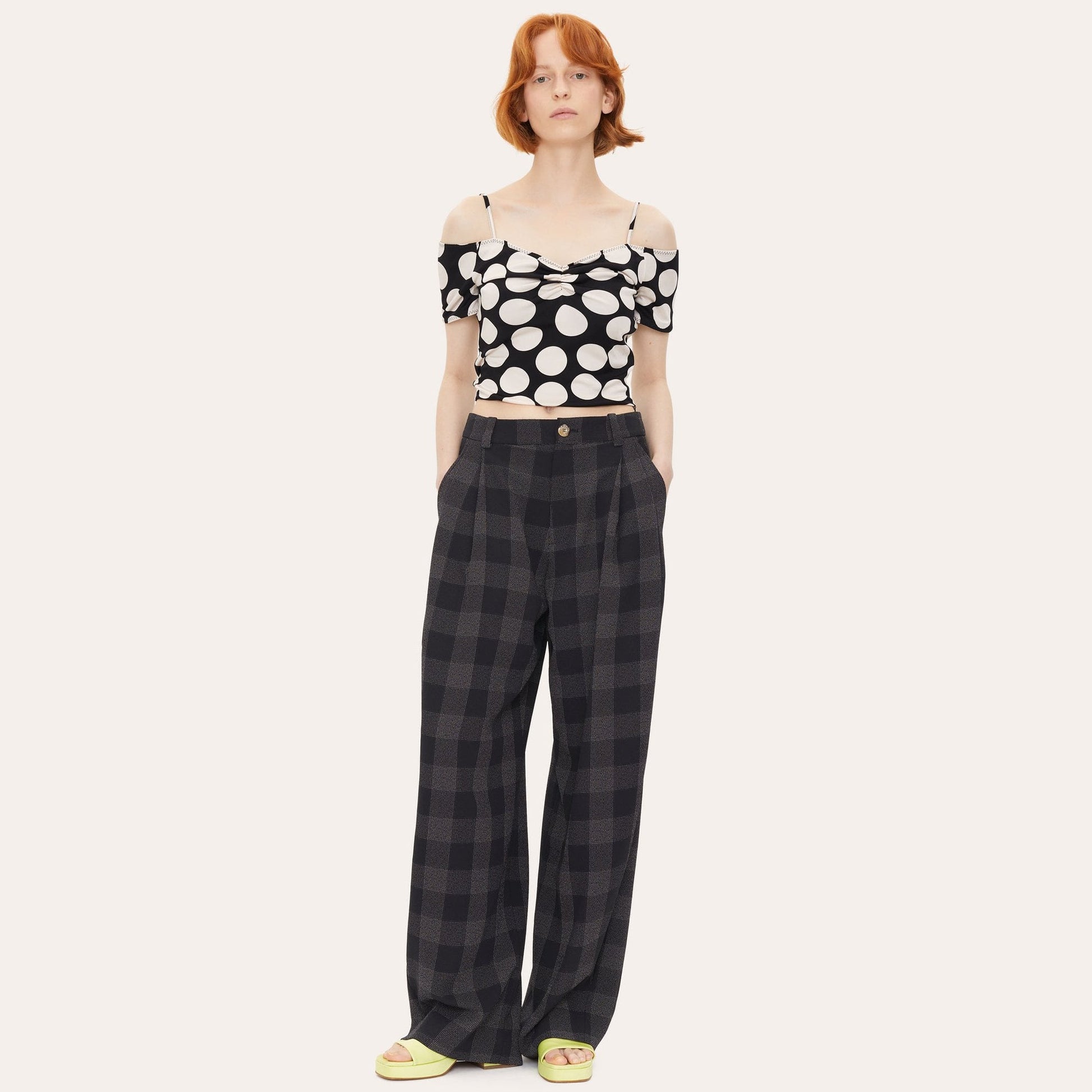 Stine Jesabelle Casual Check Pants - Nighttime Check