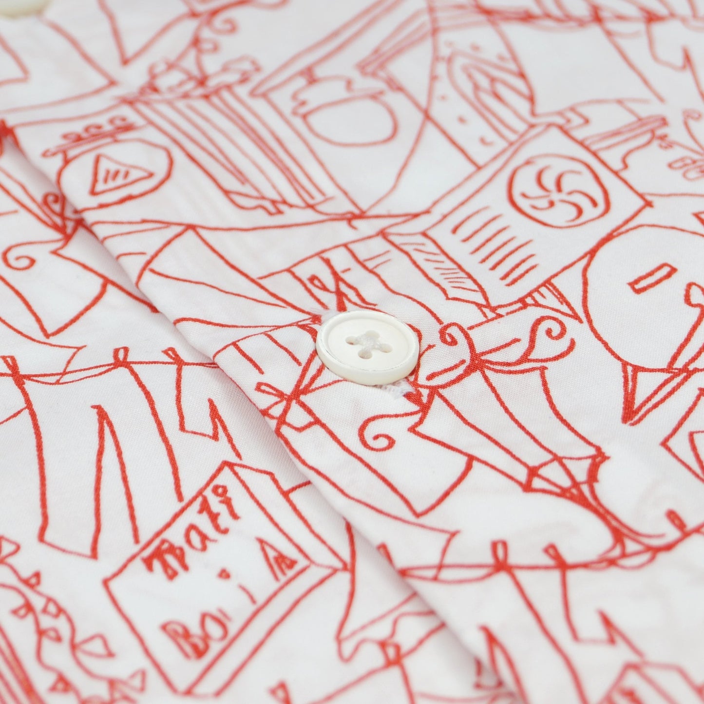 - Tailored Fit Printed Shirt - Red