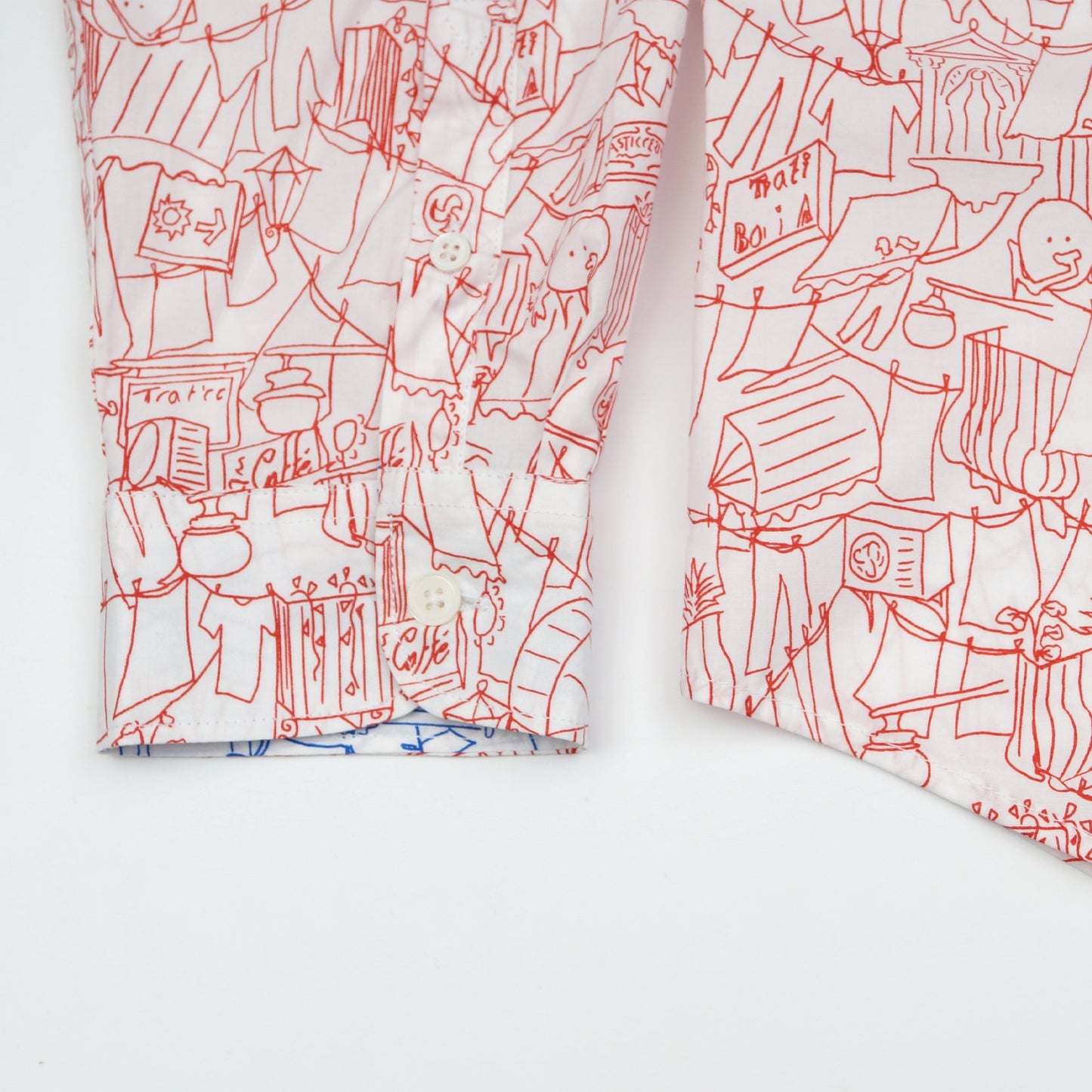 - Tailored Fit Printed Shirt - Red